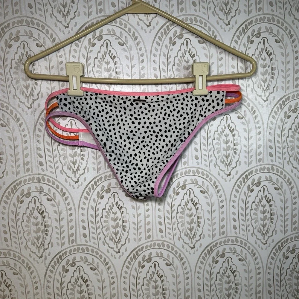 Victoria's‎ Secret The Strappy Cheek Multi Color Bikini Bottoms Swimsuit Size M